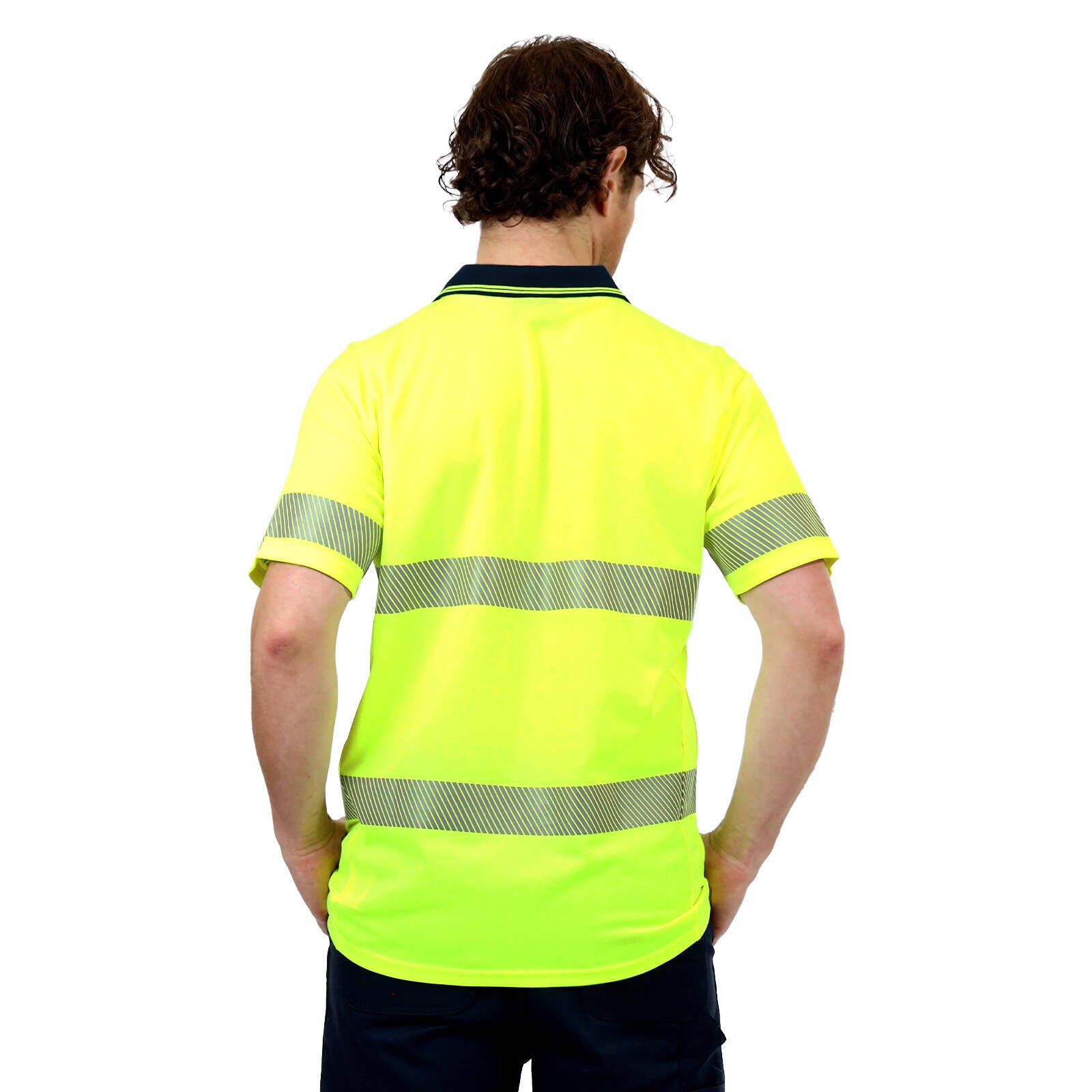 Citeco Mens Hi Vis Short Sleeve Polo, Reflective Polyester, Yellow - Size M