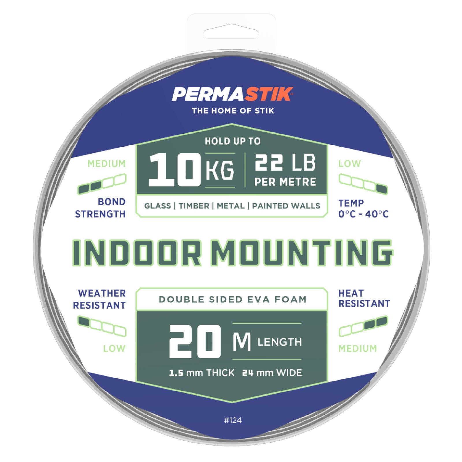 Permastik 24mm x 20m Foam Indoor Mounting Tape White