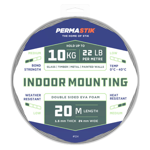 Permastik 24mm x 20m Foam Indoor Mounting Tape White