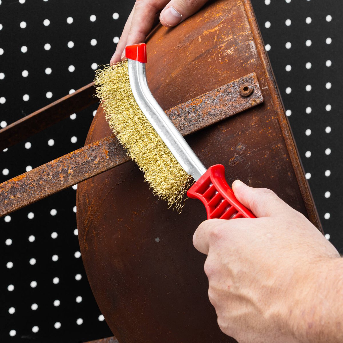 Trojan Brass Plated Wire Brush 310mm Rust and Paint Removal