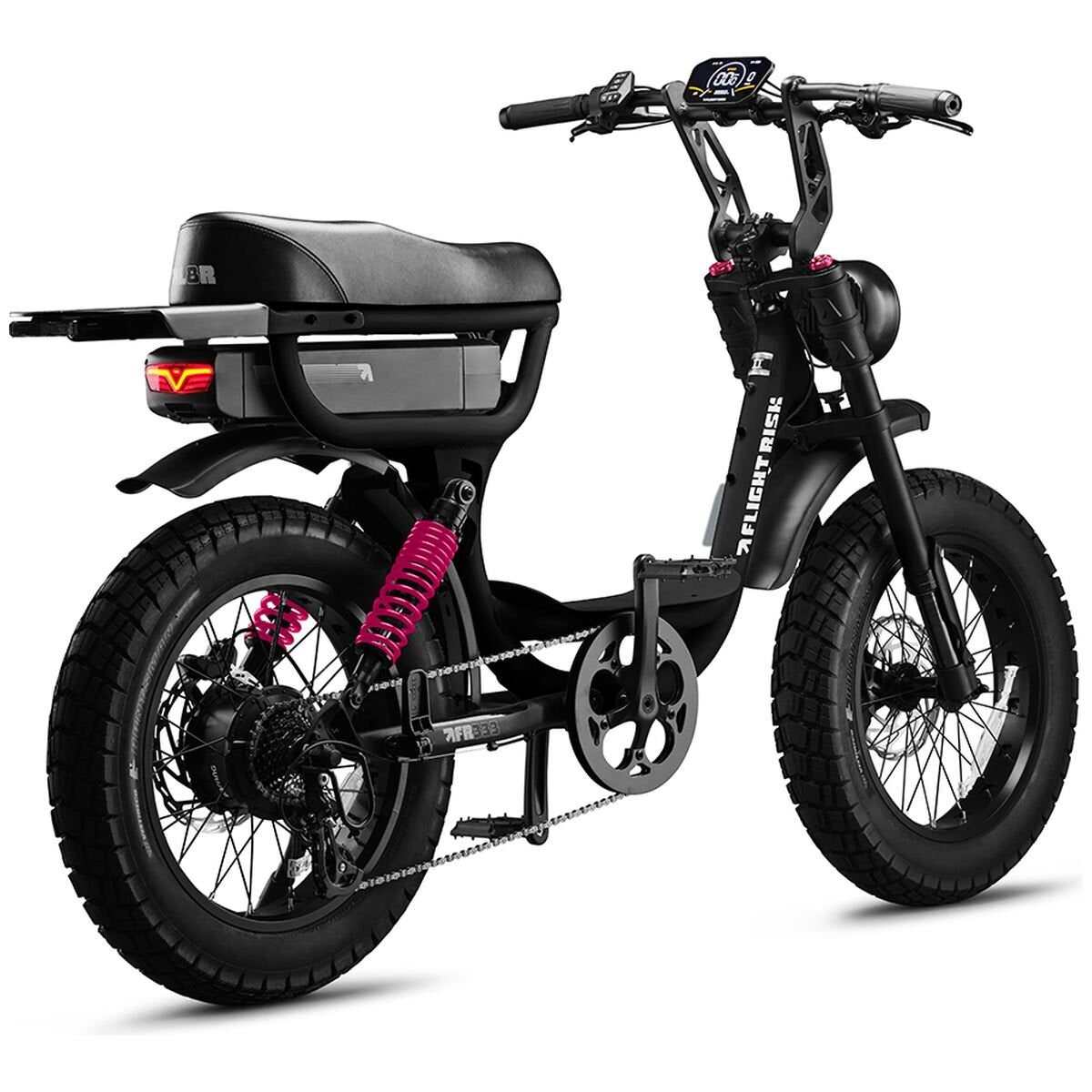 Flight Risk FR333 e-bike - 1000W motor, 52V 25Ah battery, front and rear suspension - Black - FR-333BLACK