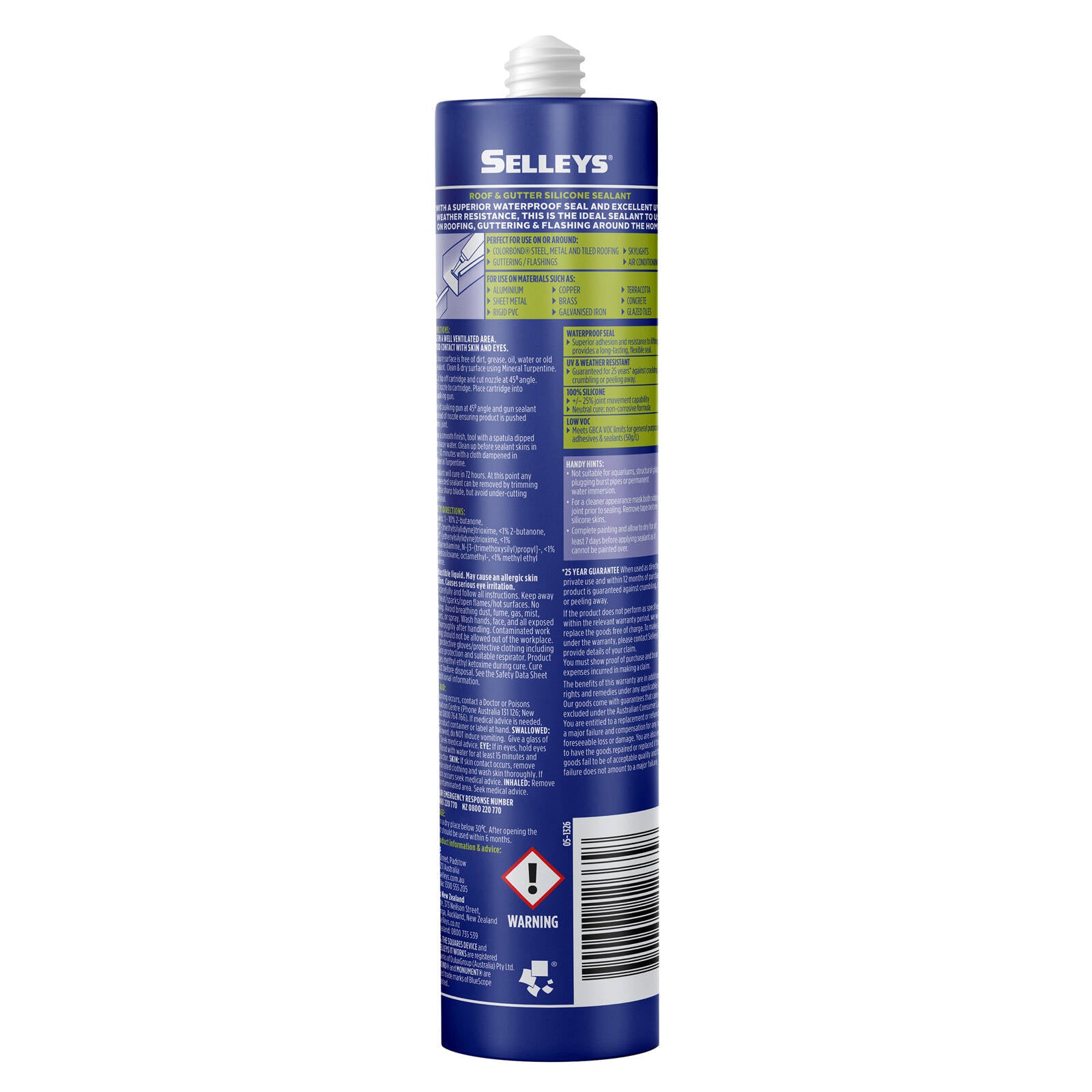 Selleys Roof and Gutter Silicone Sealant Monument 300g UV Resistant