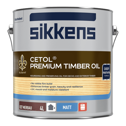 Sikkens 4L Merbau Cetol Premium Timber Oil Indoor Outdoor