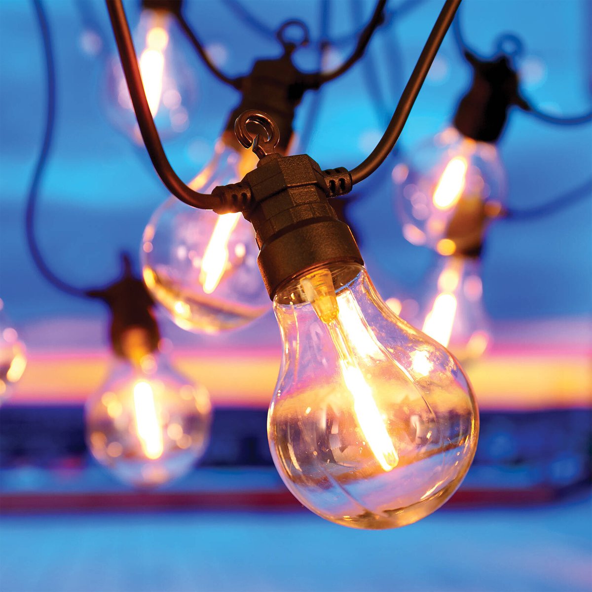 Lytworx 4.5m Warm White Bergen Festoon Party Lights, 10 Bulb, Indoor Outdoor
