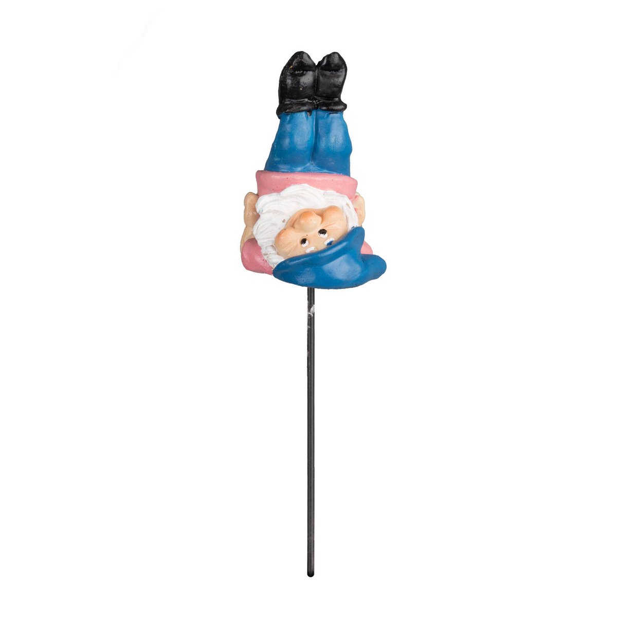 Northcote Pottery 5 x 16cm Blue Hat Yoga Gnome Polyresin Garden Stake