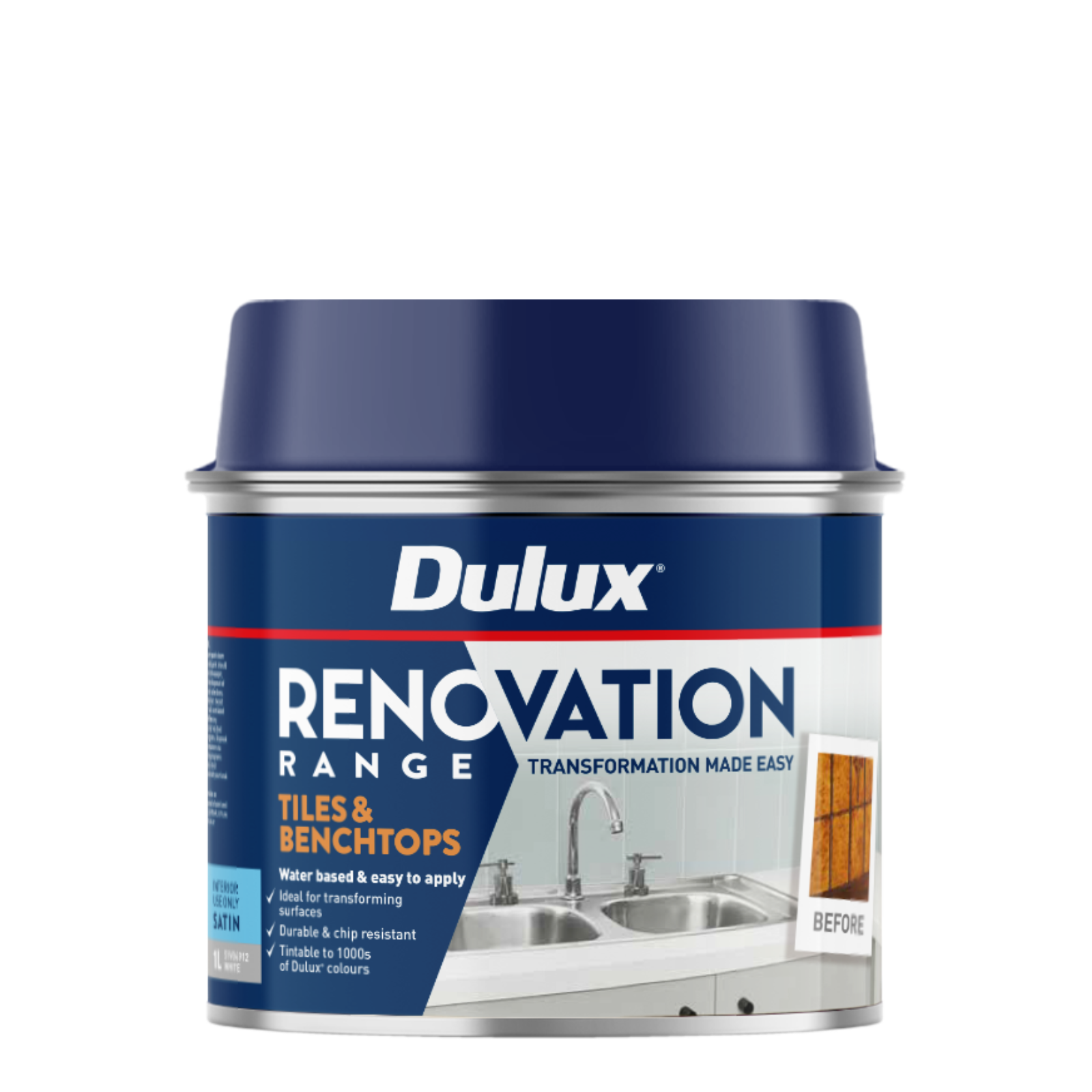 Dulux Renovation Range 1L Deep Satin Tiles and Benchtops Water Based