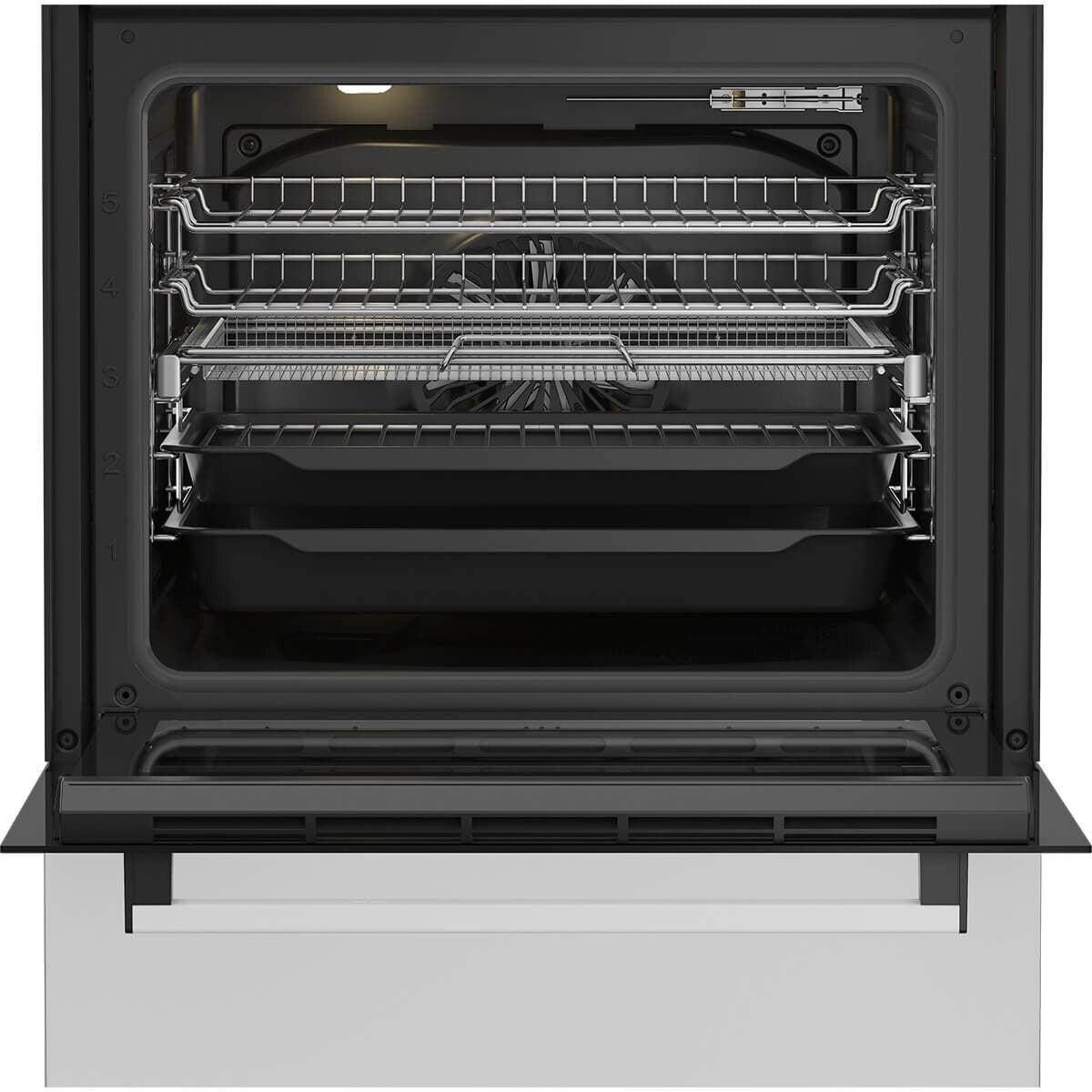 Beko 60cm Electric Freestanding Oven - White, Ceramic Cooktop, AirFry, SteamShine - BFCB60VMW