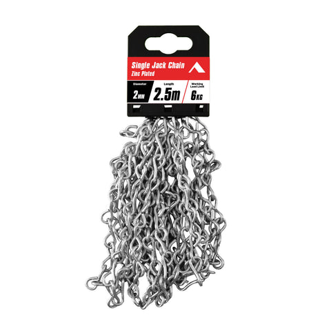 Pinnacle 2mm x 2.5m Zinc Plated Single Jack Chain