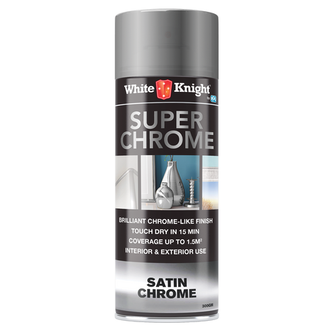 White Knight Super Chrome Spray Paint - 300g - Solvent Based - Fast Drying - SuperSaverAU - view 1