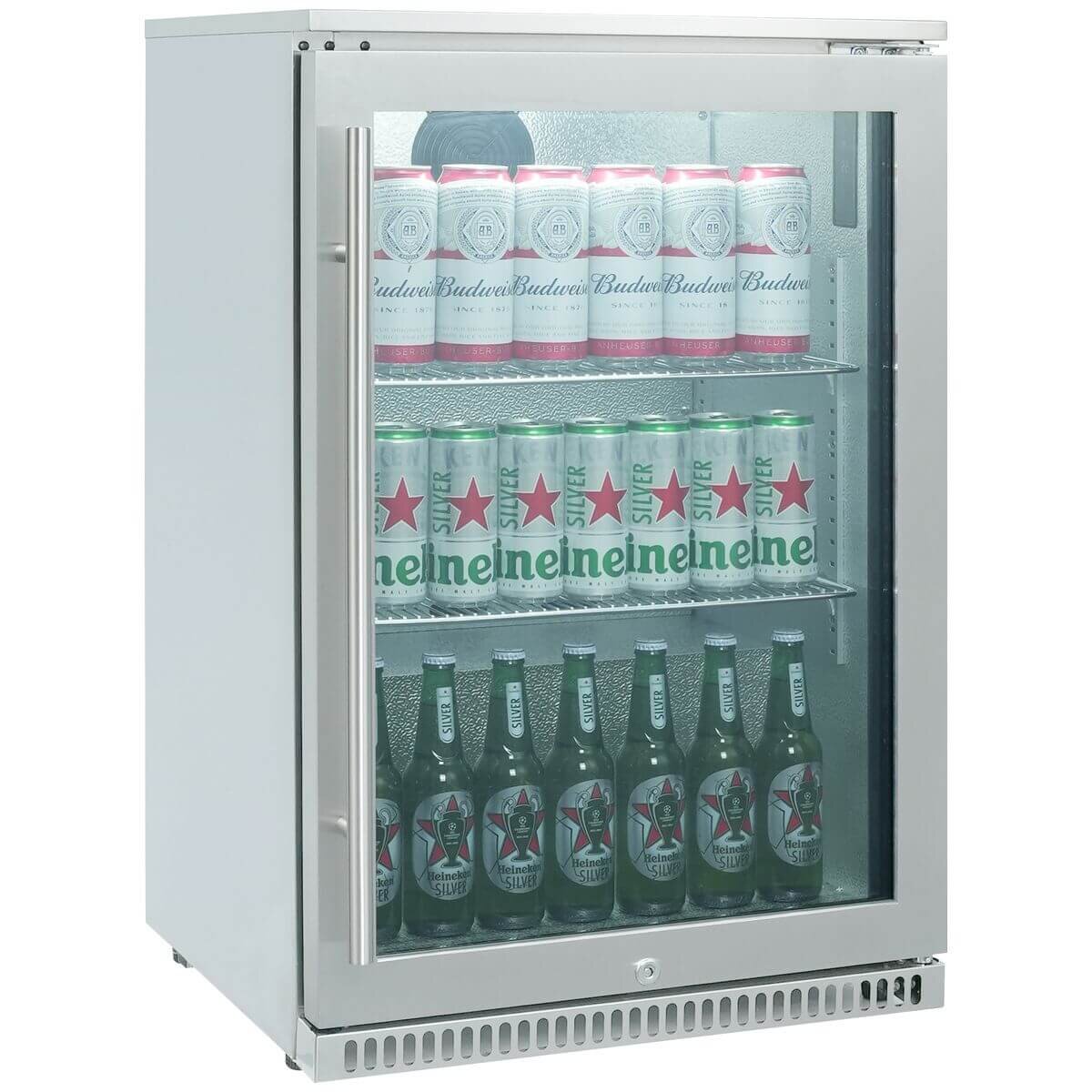 Bosston Grills 118L single door alfresco fridge - 304 stainless steel, right hinge, lockable - NAPSDRH