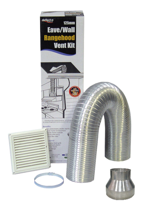 Euro Appliances wall vent kit with 3000mm semi-rigid ducting - 150mm grill vent with screen - RHKE65