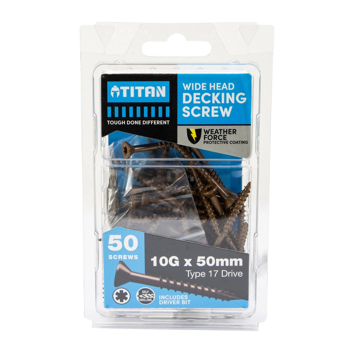 Titan Weather Force Wide Head Decking Screws 10G x 50mm - Pack of 50