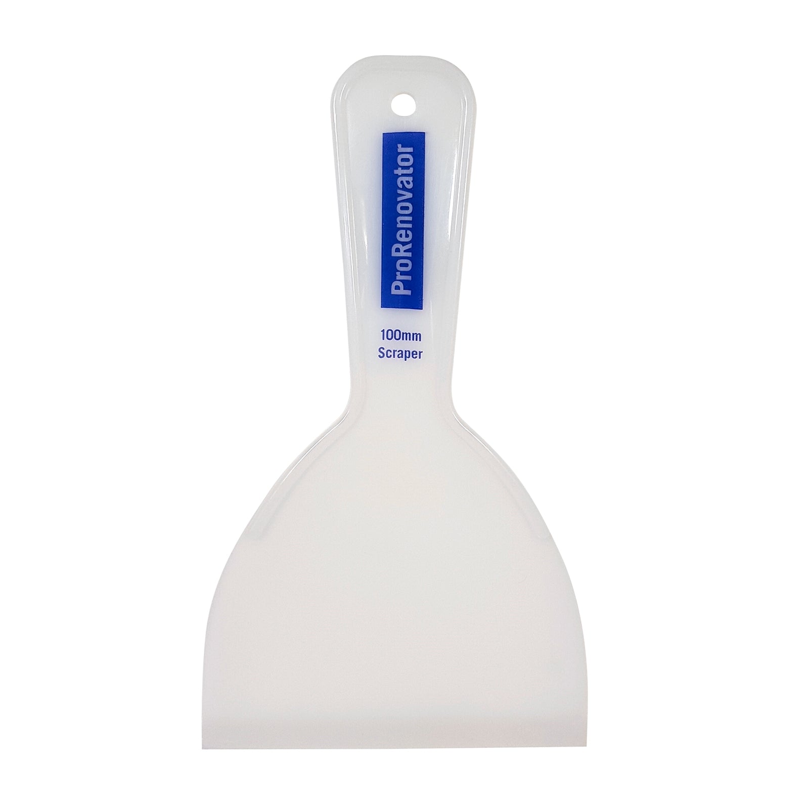 Pro Renovator 100mm Plastic Flat Blade Scraper for Paint Removal & Putty