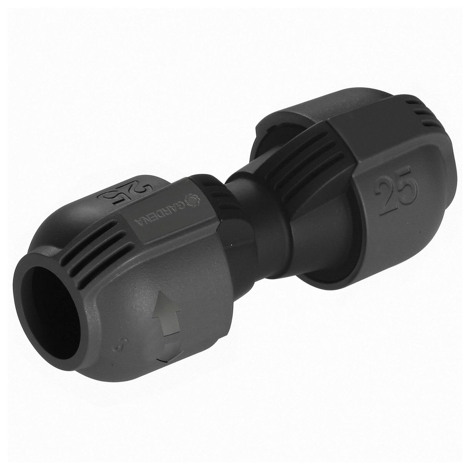 GARDENA 25mm Pipeline Connector in Black/Dark Grey High-Impact Plastic