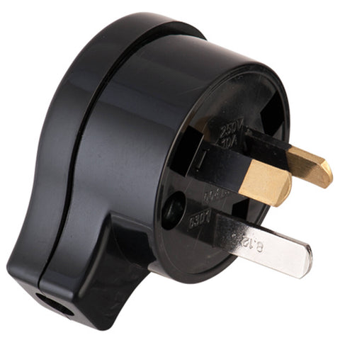 DETA 10A Black Side Entry Plug Top 3 Pin PVC 240V