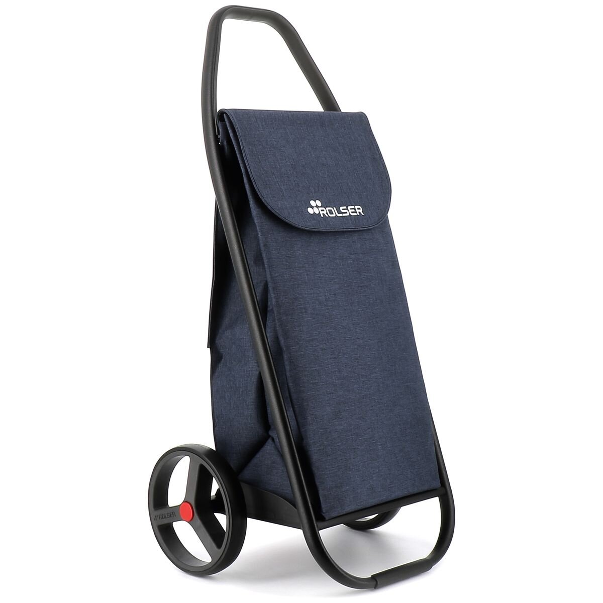 Rolser Com 2-Wheel Tweed Folding Trolley - 53L Capacity, Denim, Zippered Rear Pocket - R-COH013-1001