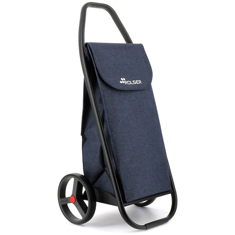 Rolser Com 2-Wheel Tweed Folding Trolley - 53L Capacity, Denim, Zippered Rear Pocket - R-COH013-1001
