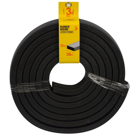 Moroday Rectangle Sponge Rubber Strip, 12 x 38mm x 3m EPDM, Black