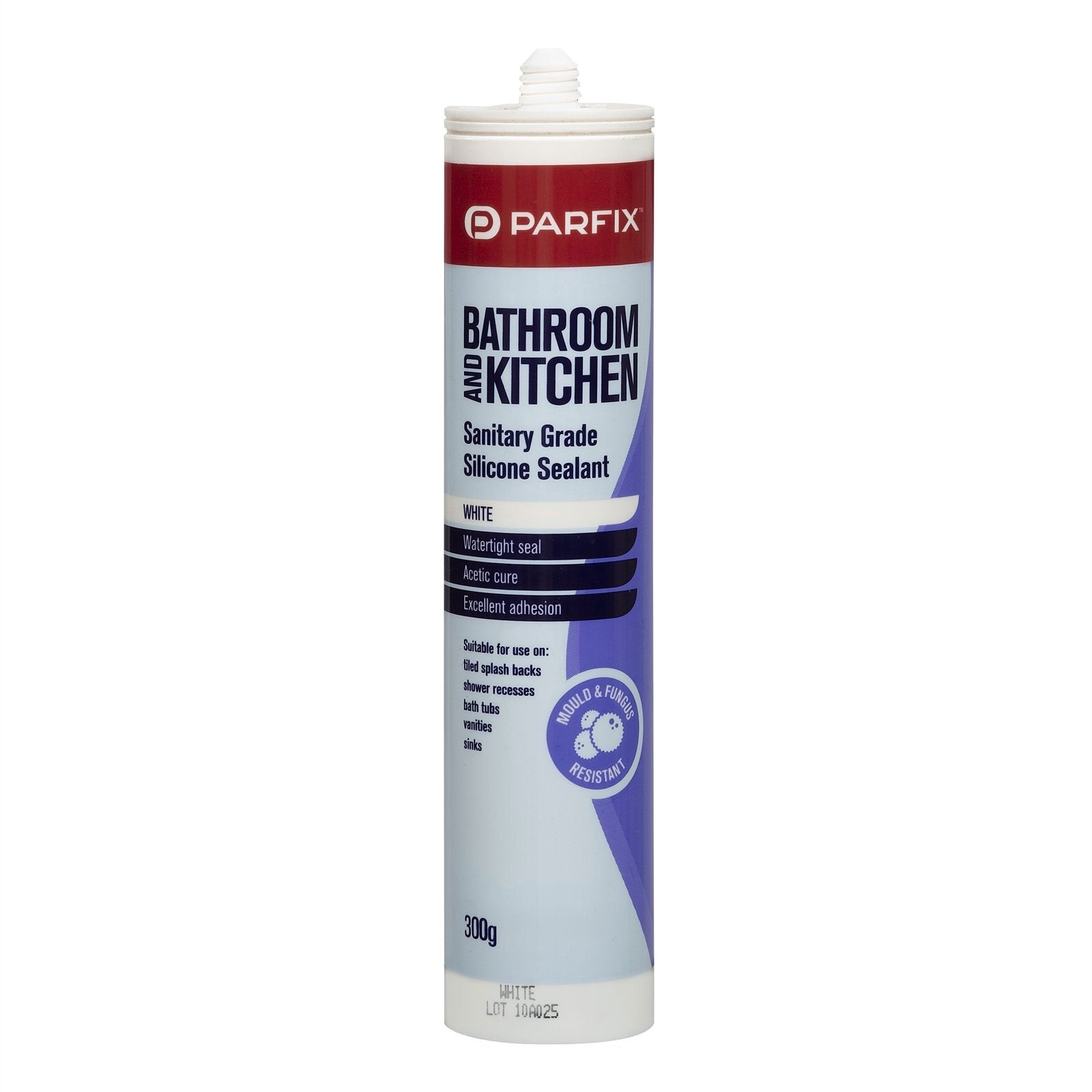 Parfix 300g White Bathroom & Kitchen Silicone Sealant - UV & Shrink Resistant