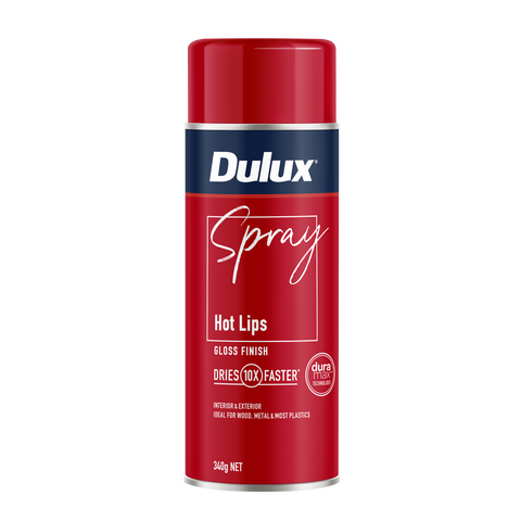 Dulux Spray Paint 340g Gloss Hot Lips - Fast Drying - Self-Priming - SuperSaverAU - view 1
