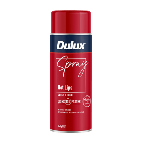 Dulux 340g Hot Lips Gloss Spray Paint, Indoor, 2.2m2/L Coverage