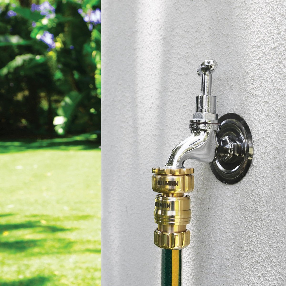 Holman 18mm Brass Grip n Lock Snap-On Hose Connector, Outdoor