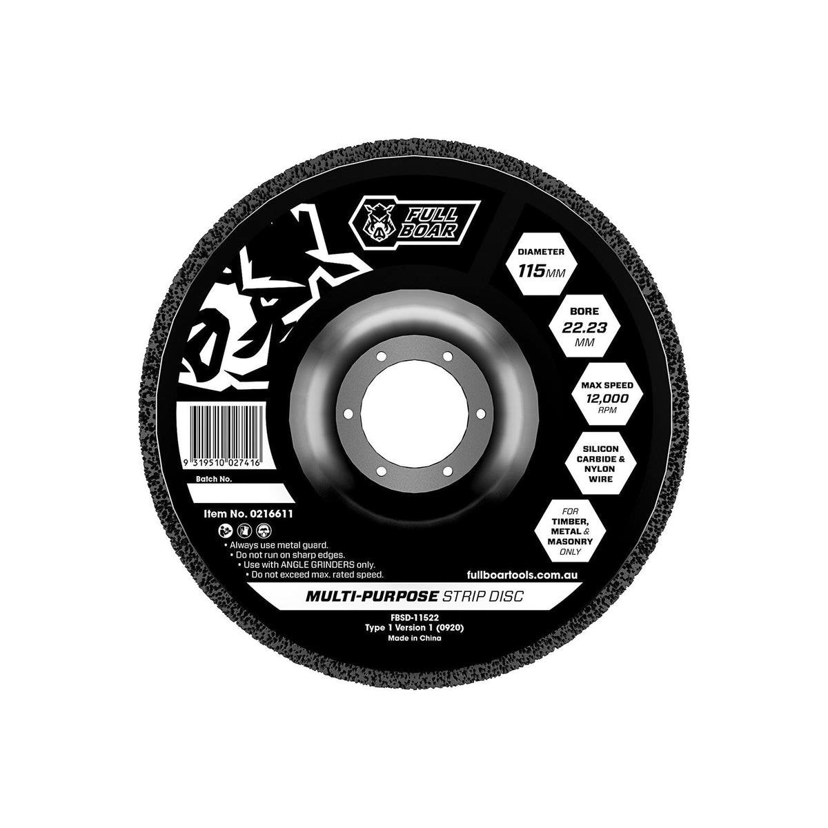Full Boar 115mm Multi-Purpose Strip Disc - Silicon Carbide