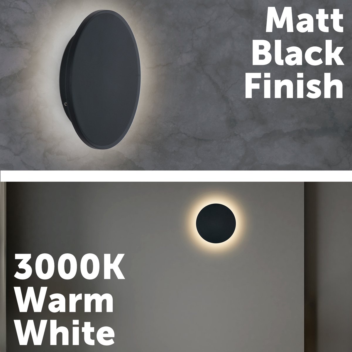 Verve Maxwell 9W LED Interior Wall Light AWL156BK, Matt Black, 3000K Warm White