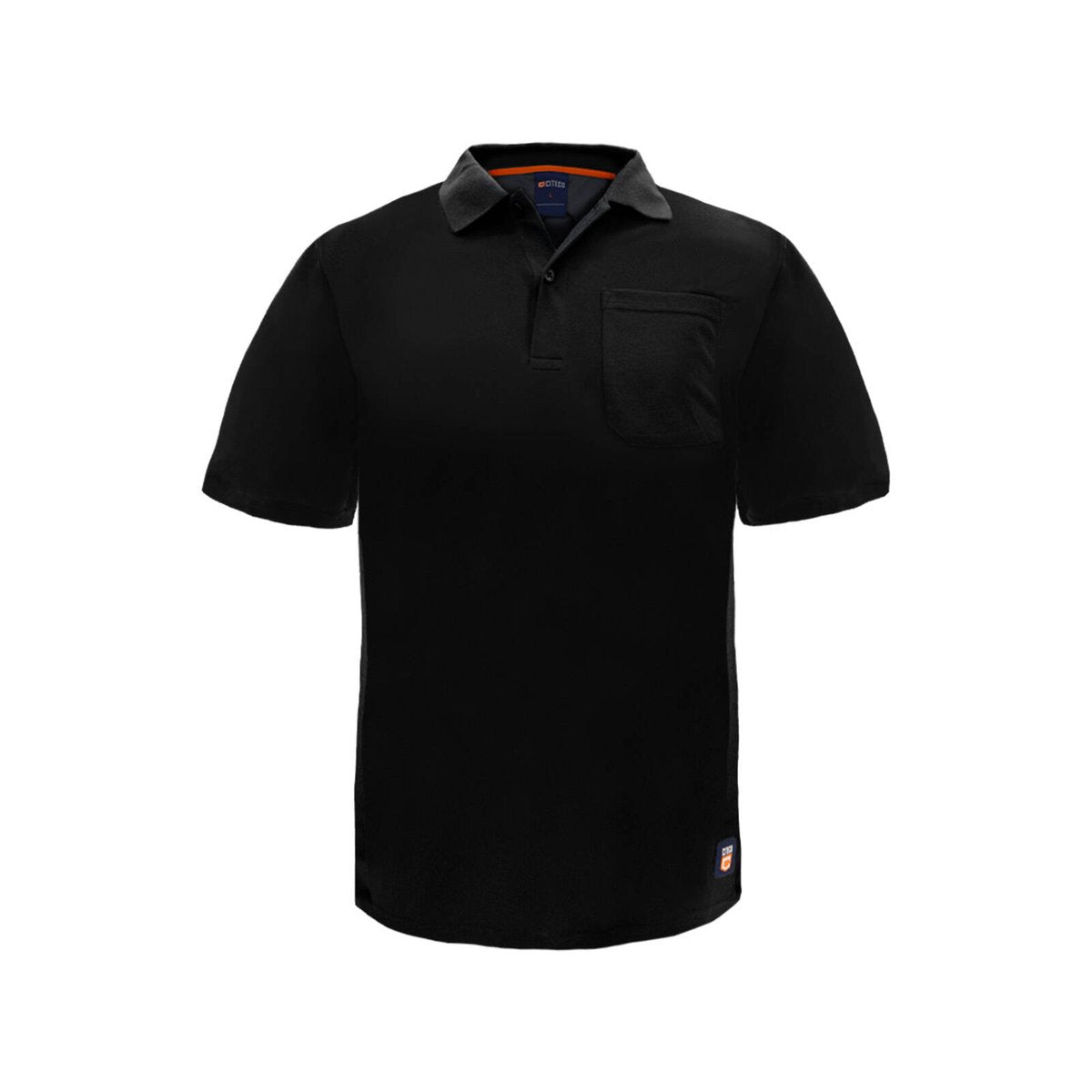 Citeco Black Dry Fit Short Sleeve Polo - Lightweight Polyester, Men's Large