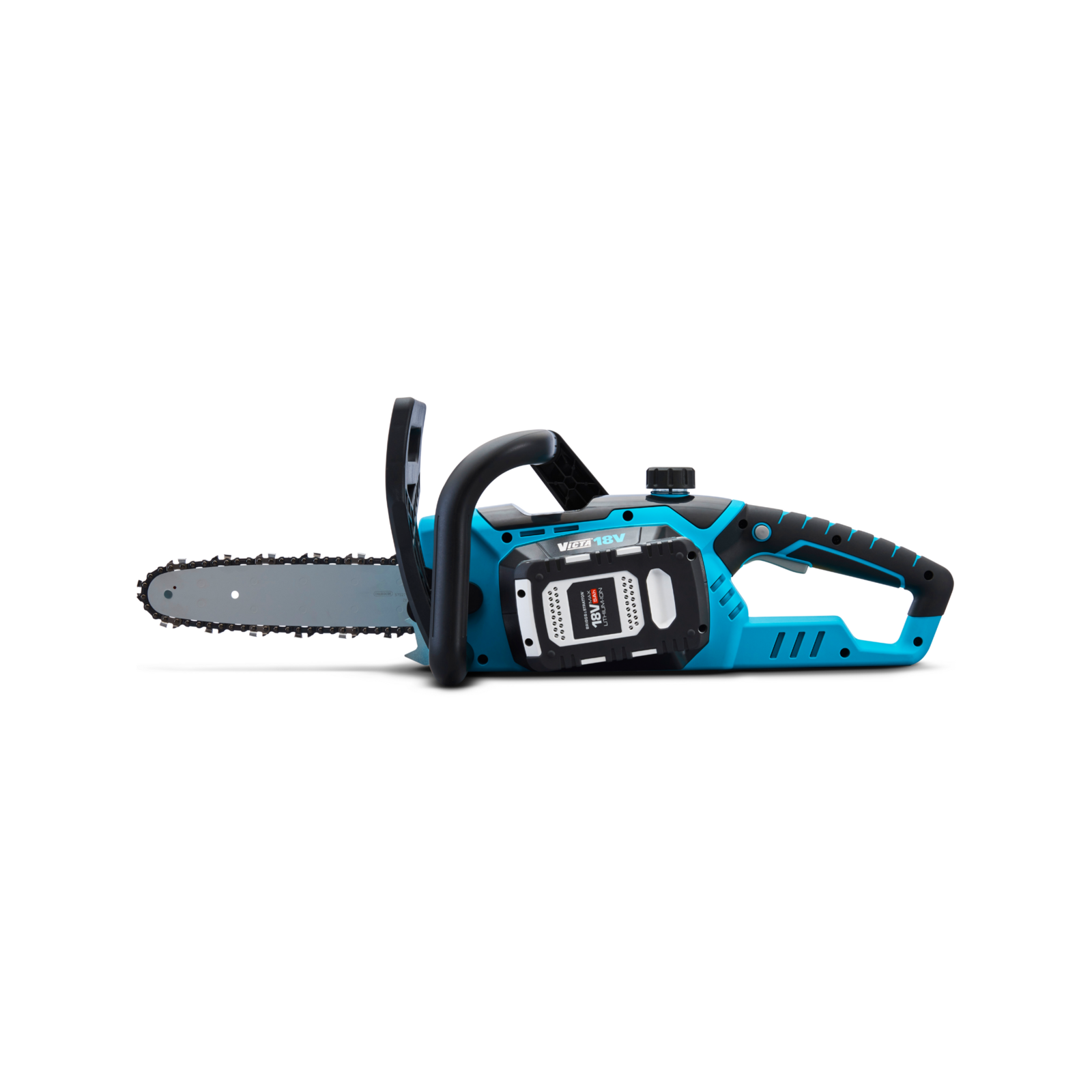 Victa 18V Cordless Li-ion Chainsaw Kit 220mm Bar with 5.0Ah Battery and Charger 1697203