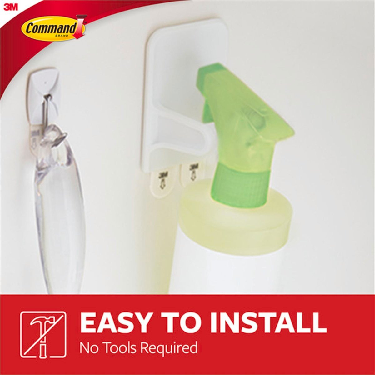 Command White Adhesive Spray Bottle Wall Hanger - 1 Pack