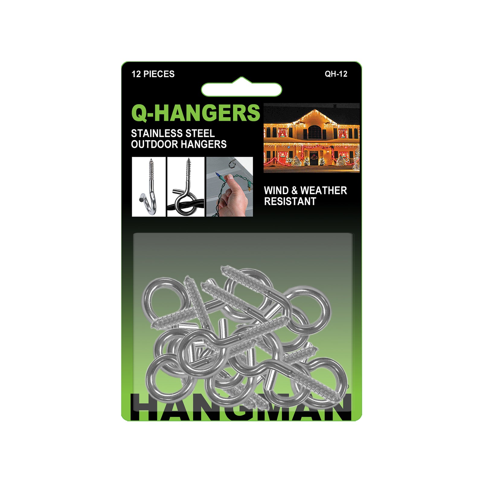 Hangman Q-Hanger Outdoor Light Hooks 12 Pack