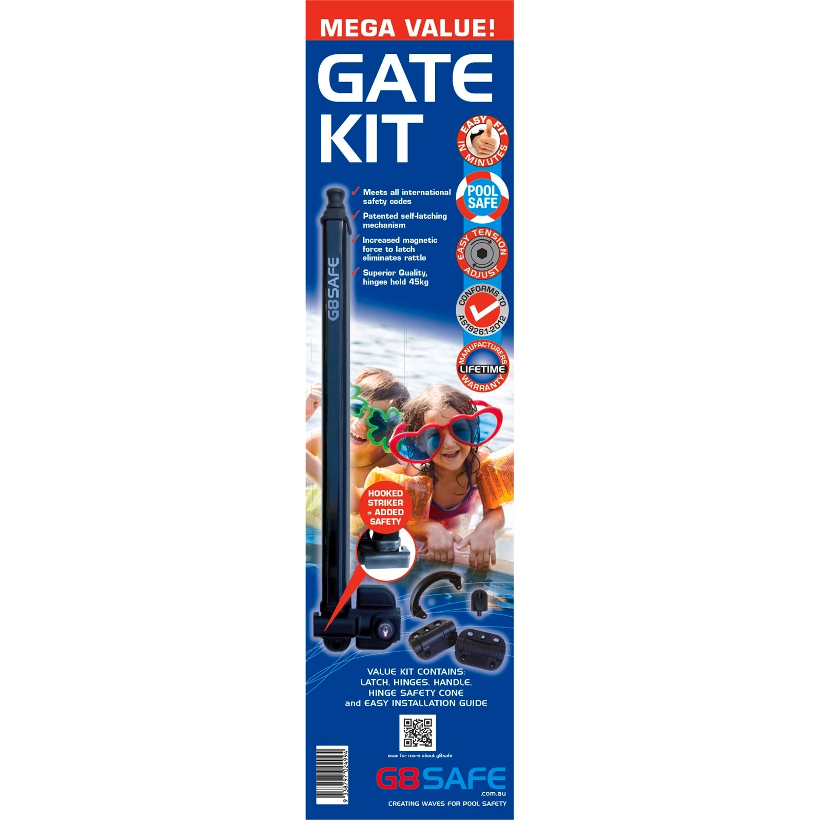 ProtectorAl G8Safe Black Mega Value Pool Key Lockable Gate Latch Kit