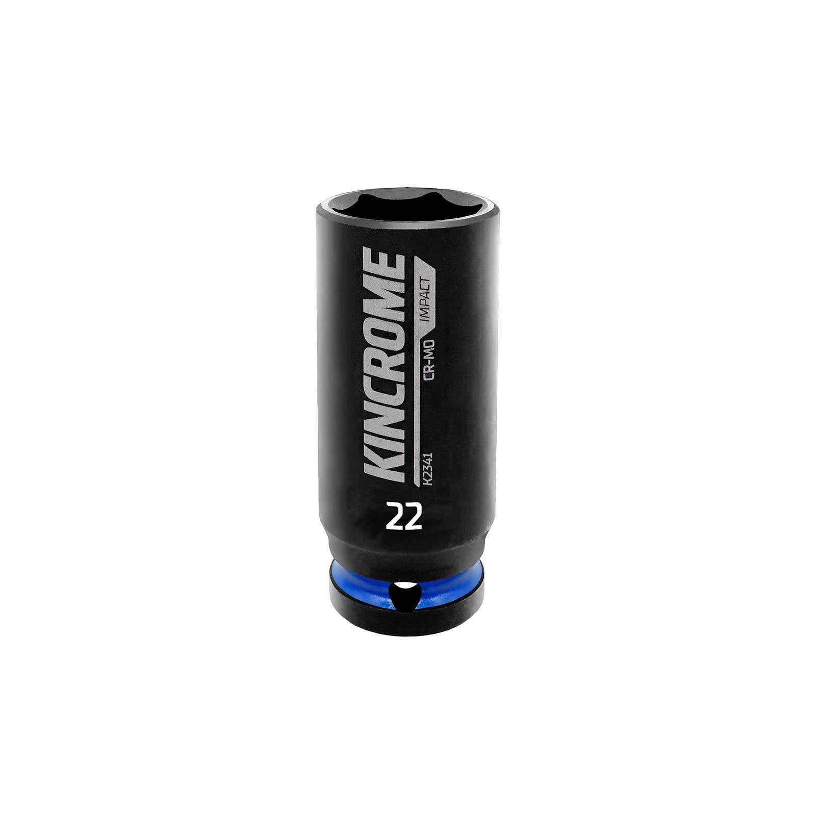 Kincrome 22mm 1/2" Drive Deep Impact Socket, 6 Point Cr-Mo