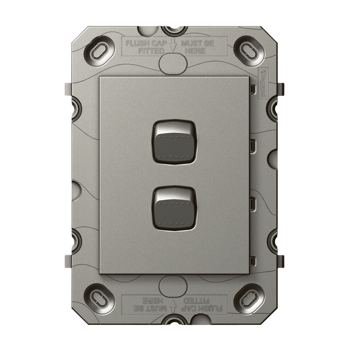 Hpm Arteor 2 Gang Wall Switch Grid - Magnesium - 113mm x 77mm - Indoor Use - SuperSaverAU - view 1