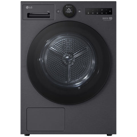 LG Series 9 9kg Heat Pump Dryer - Matte Black, 9 Star Energy Rating, TurboDry - DXH9-09MB