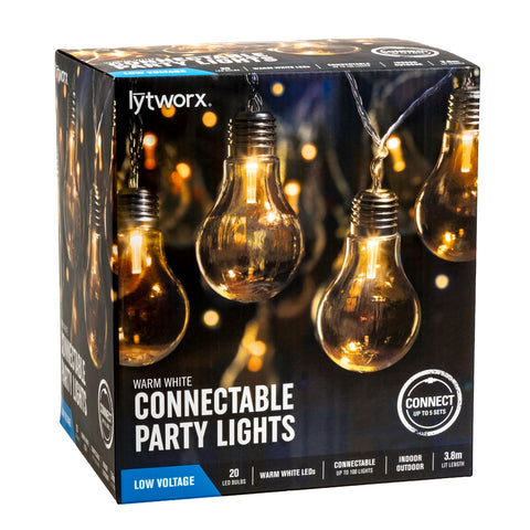 Lytworx 20 Bulb 3.8m Warm White Connectable Party Lights 60333