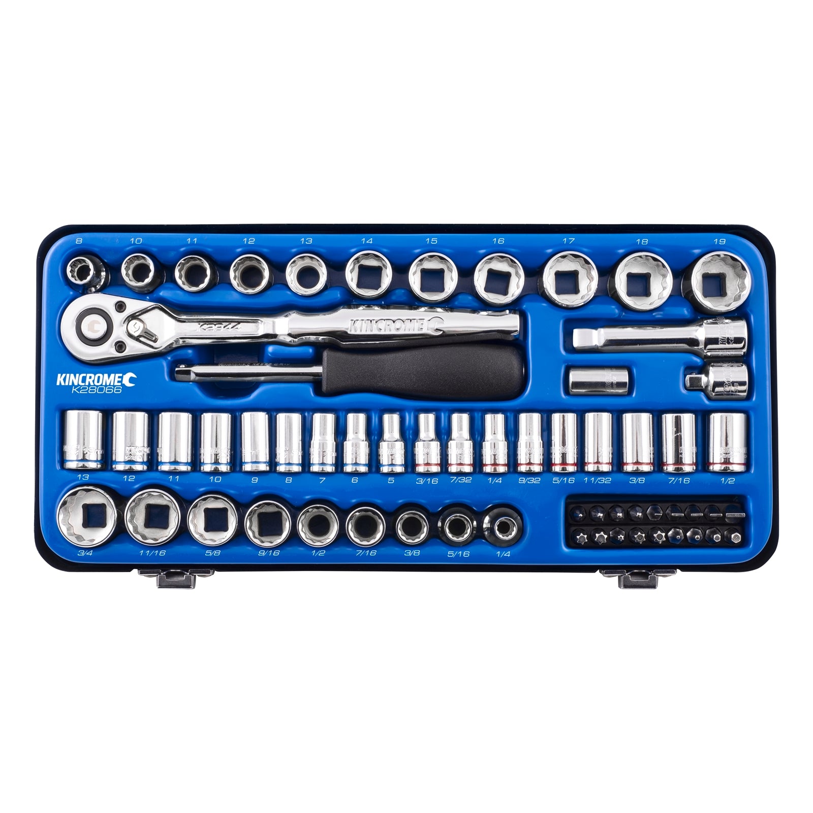 Kincrome 61 Piece 1/4" and 3/8" Drive CRV Metric and Imperial Socket Set Ratcheting