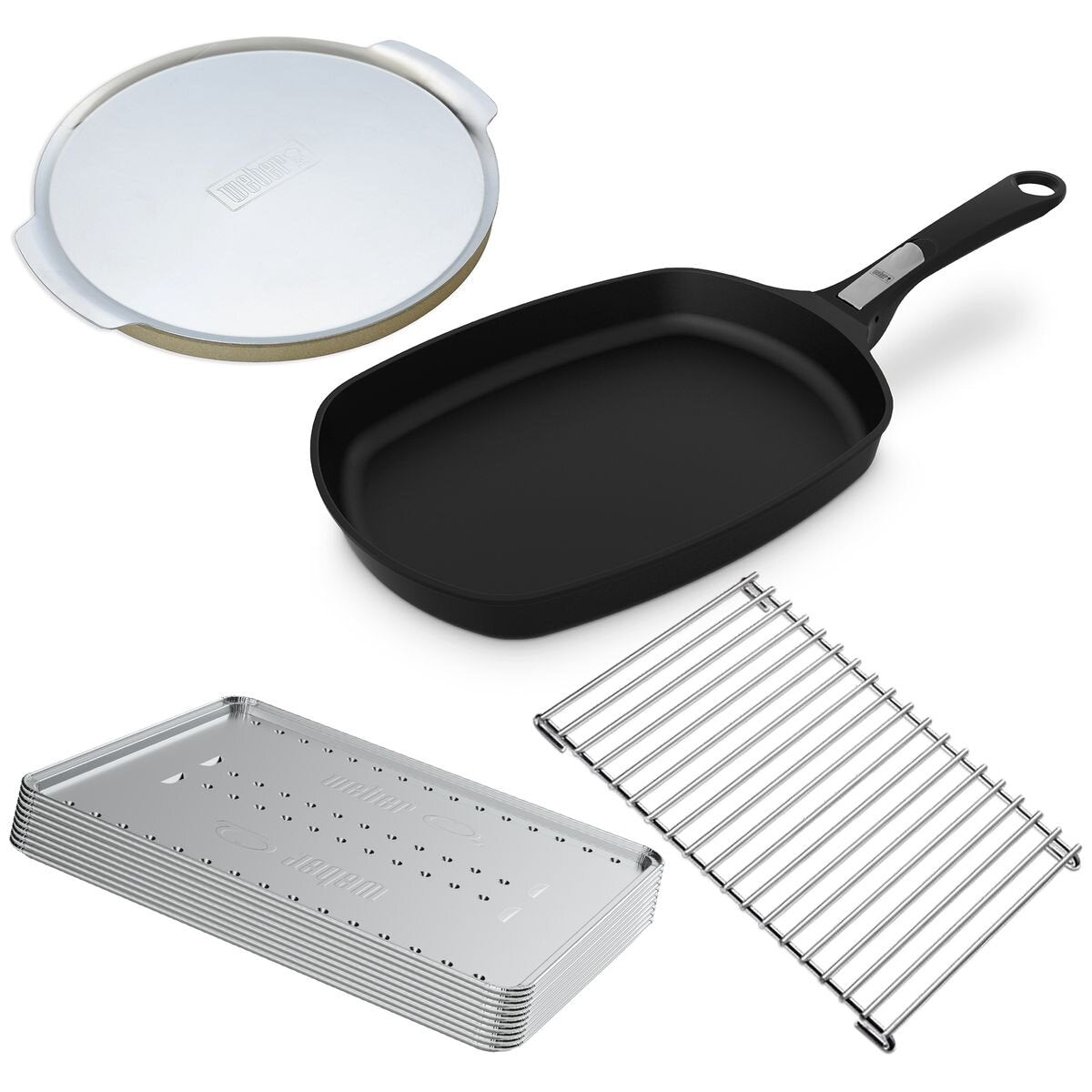 Weber Baby Q Starter Pack - Trivet, Convection Trays, Pizza Stone and Frying Pan - 1500287