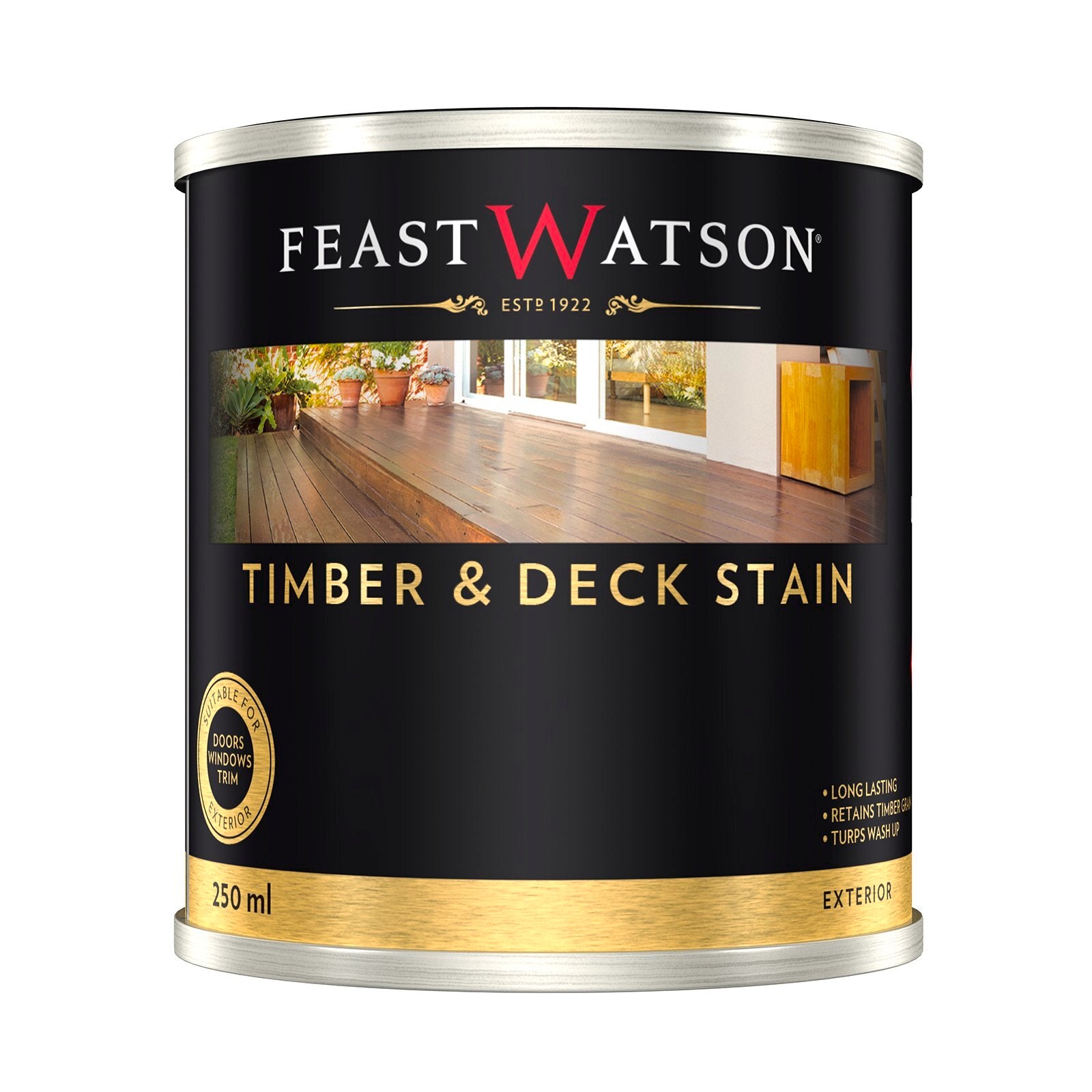 Feast Watson Black Japan Solvent Based Decking Stain 250ml
