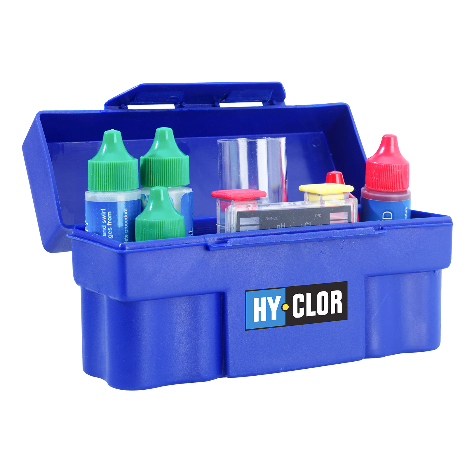 Hy-Clor 4 In 1 Pool Test Kit Tests Chlorine, pH, Acid Demand & Alkalinity Blue