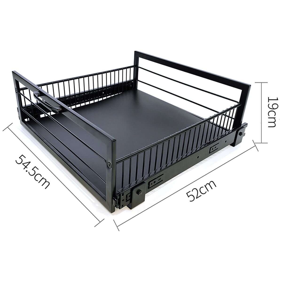 L.T. Williams Pull Out Wire Basket 54.5cm - Black - 25kg Capacity - Full Extension Runners - 9712