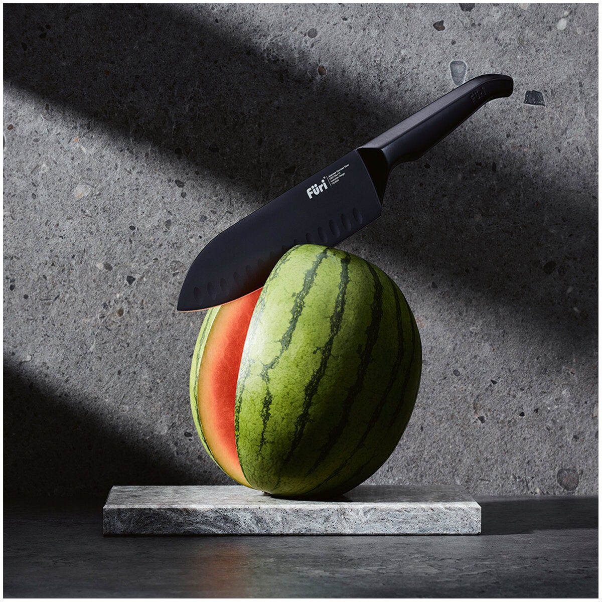 Furi Pro Jet Black East/West santoku knife 17cm - black finish - 25 year warranty against defects - 41480