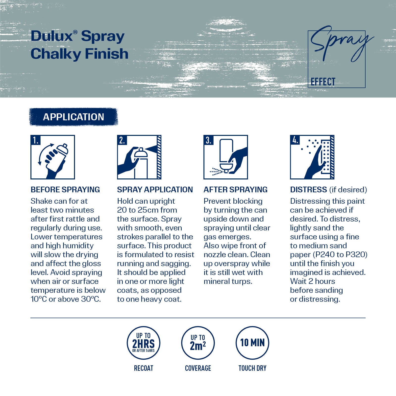 Dulux Chalky Classic 340g Duck Egg Blue Spray Paint, Matte Chalk Finish for Furniture & Decor