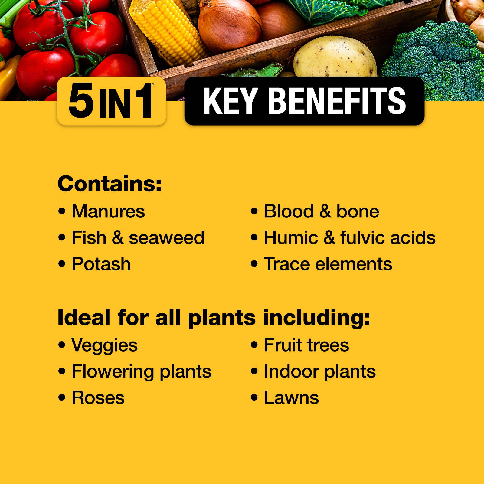 Searles 5 in 1 Organic Liquid Fertiliser Concentrate 1L - Safe for Vegetables and All Plants