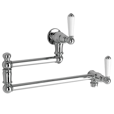 Astra Walker Signature Pot Filler with White Porcelain Lever Handles - Chrome Finish - A50-26-PL-00