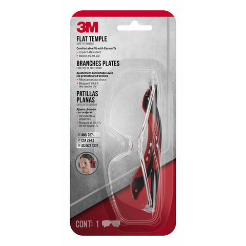 3M Black Clear Flat Temple Safety Glasses Antifog Antiscratch UV Protection