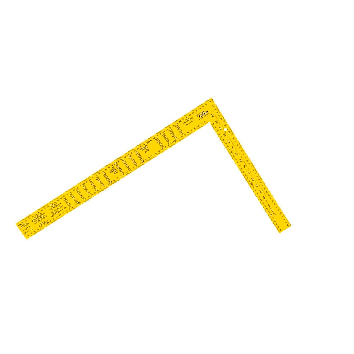 Crescent Lufkin 600 x 400mm Rafter Square, Tempered Steel, High-Visibility Yellow