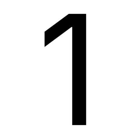 Numero Black Self Adhesive House Number 1 Vinyl Transfer