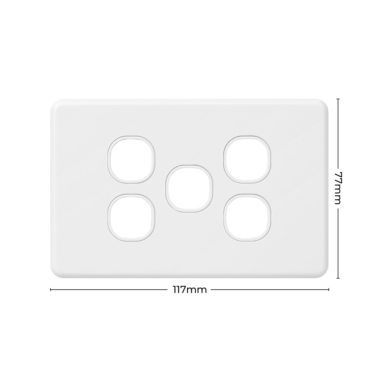 DETA X6 Five Gang Grid Plate White Polycarbonate Customisable